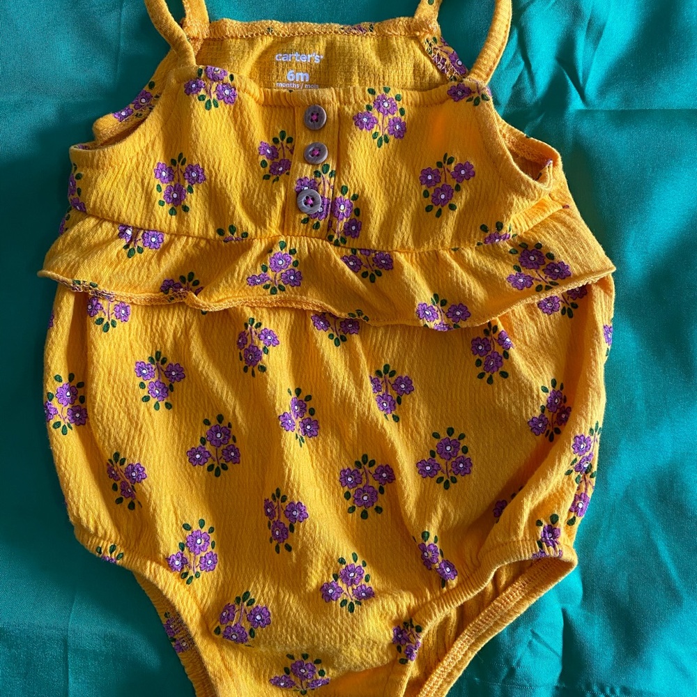 Carter's Yellow Floral Baby Romper